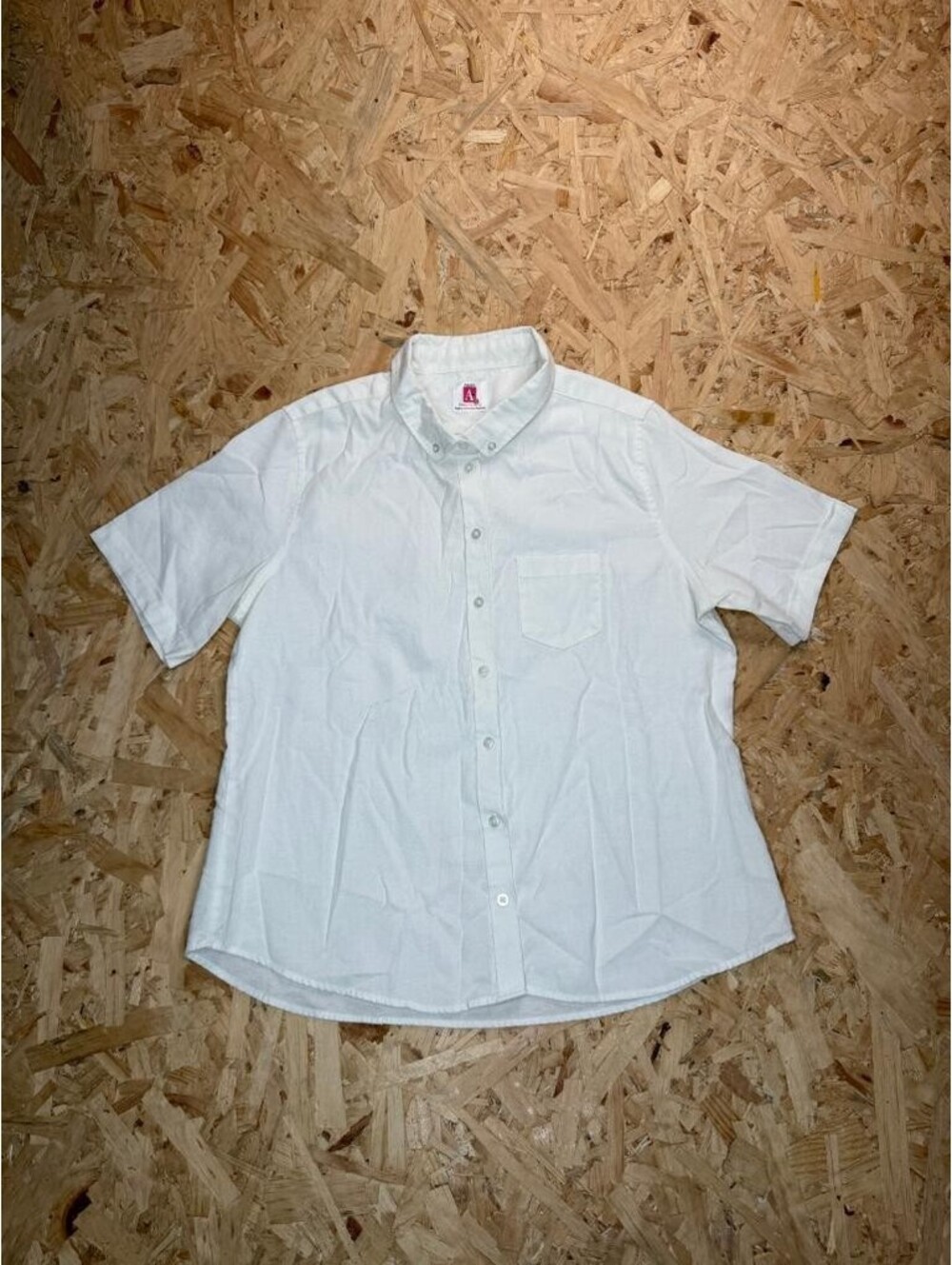 A+ Simply the Best Oxford Shirt Mens Large White Short Sleeve Button Down